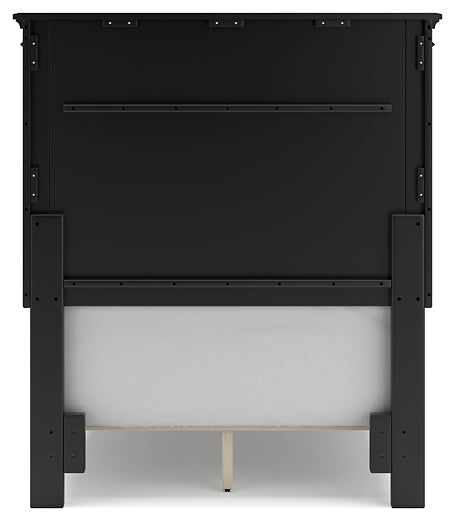 Lanolee Twin Panel Bed with Mirrored Dresser and Nightstand