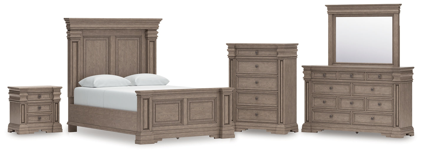 Blairhurst Queen Panel Bed with Mirrored Dresser, Chest and Nightstand