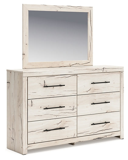 Lawroy King Panel Storage Bed with Mirrored Dresser, Chest and Nightstand