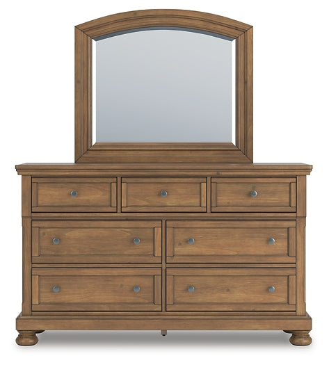 Feddinger King Panel Bed with Mirrored Dresser