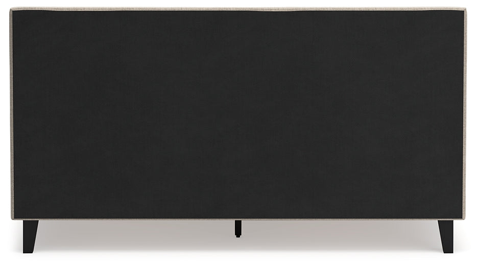 Cielden King Upholstered Bed with Roll Slats, Dresser, Mirror and Nightstand
