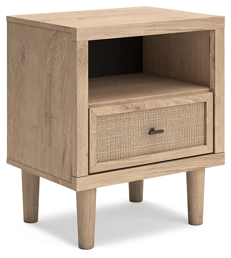 Cielden King Upholstered Bed with Roll Slats, Dresser, Mirror and Nightstand