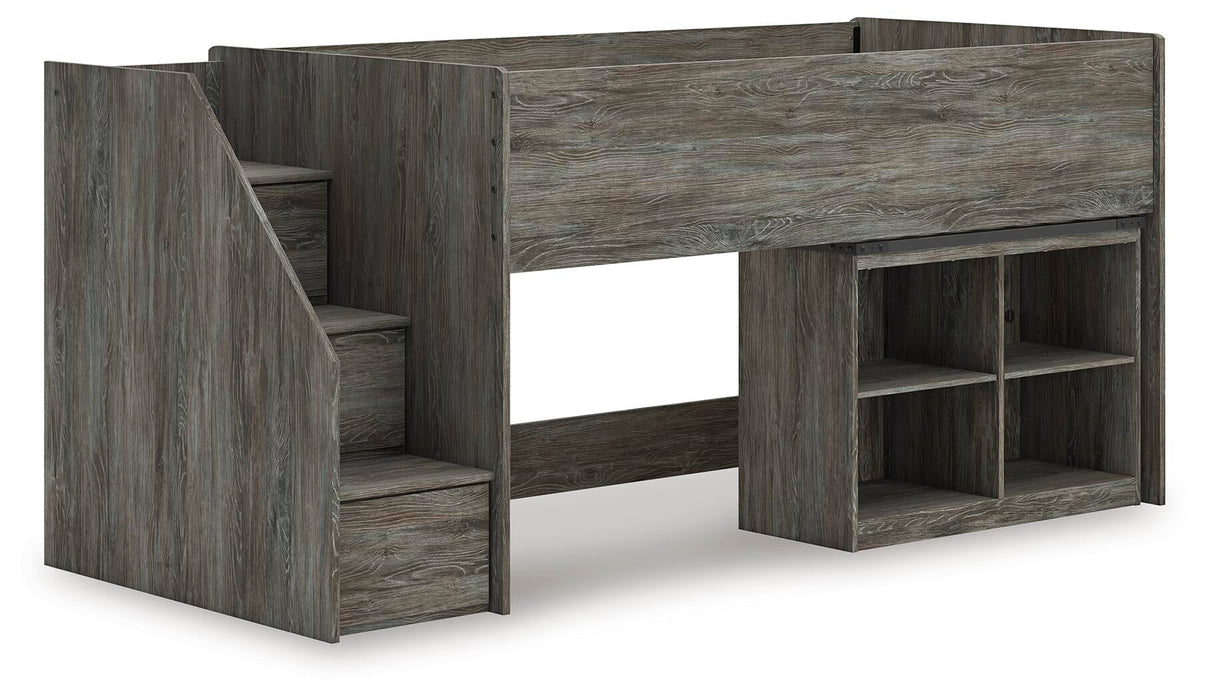 Frandern Twin Loft  Bed with Bookcase Storage