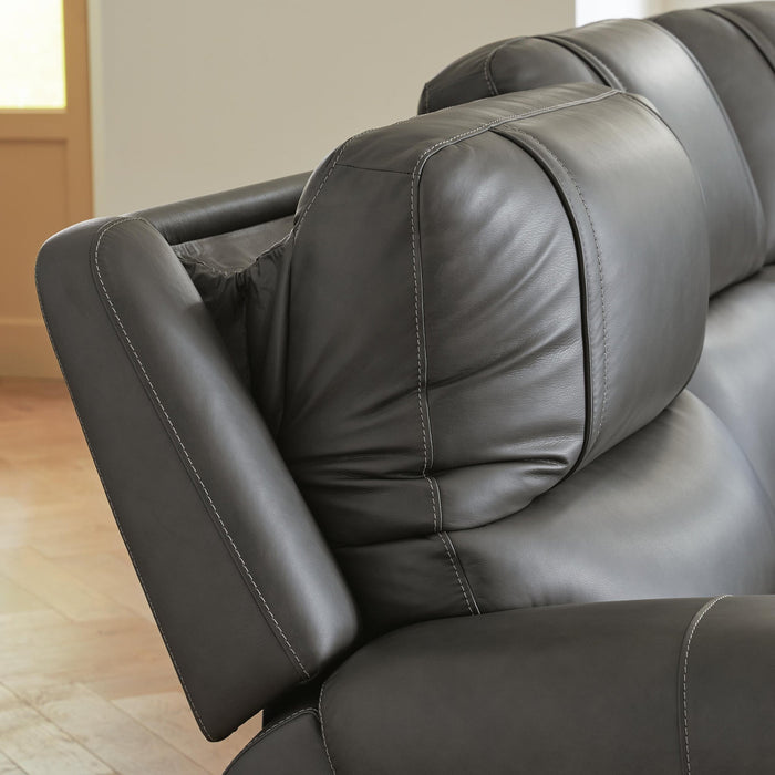 5Z - Pittson 3-Piece Power Reclining Sectional Loveseat with Console