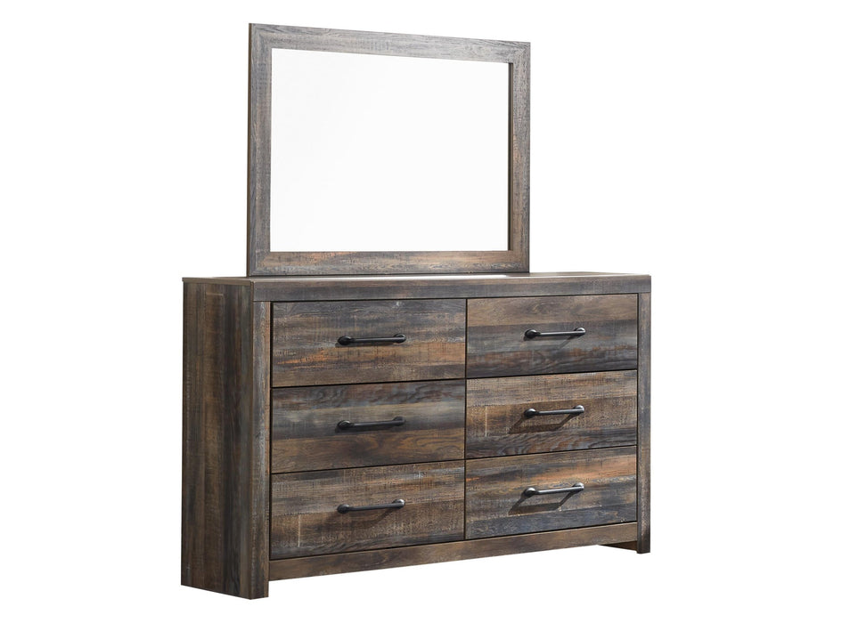 Drystan King/California King Bookcase Headboard Bed with Mirrored Dresser