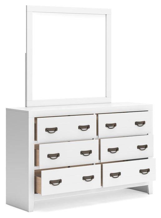 Binterglen King Panel Bed, Dresser, Mirror, Chest and Nightstand