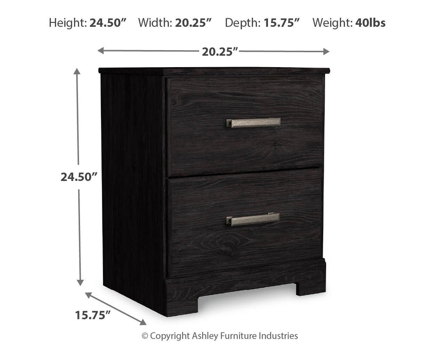 Belachime Full Panel Bed with Mirrored Dresser and Nightstand