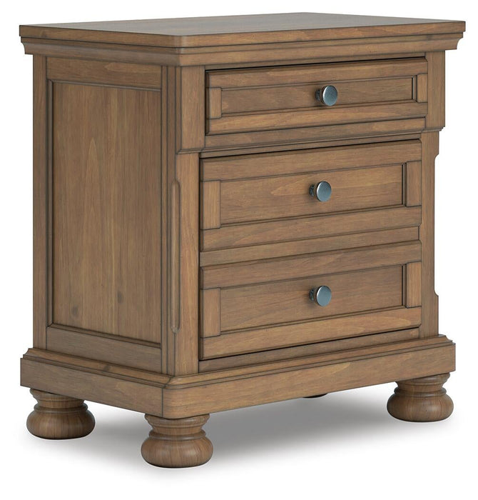 Feddinger California King Storage Sleigh Bed with Mirrored Dresser, Chest and Nightstand
