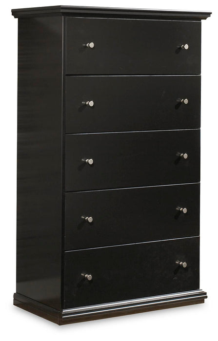 Maribel King Panel Bed, Dresser, Mirror, Chest and Nightstand