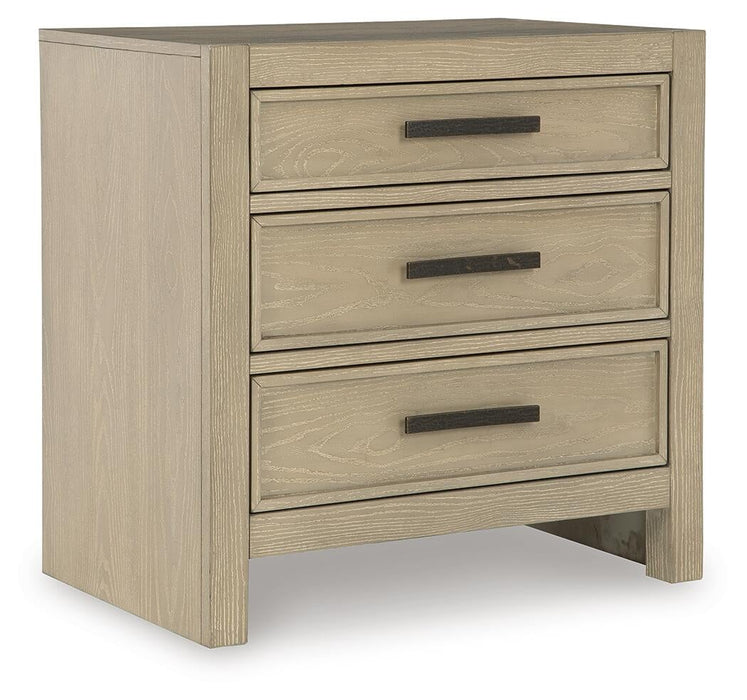 Calmoro California King Bookcase Bed with Mirrored Dresser and Nightstand