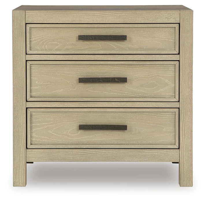Calmoro California King Bookcase Bed with Mirrored Dresser and Nightstand