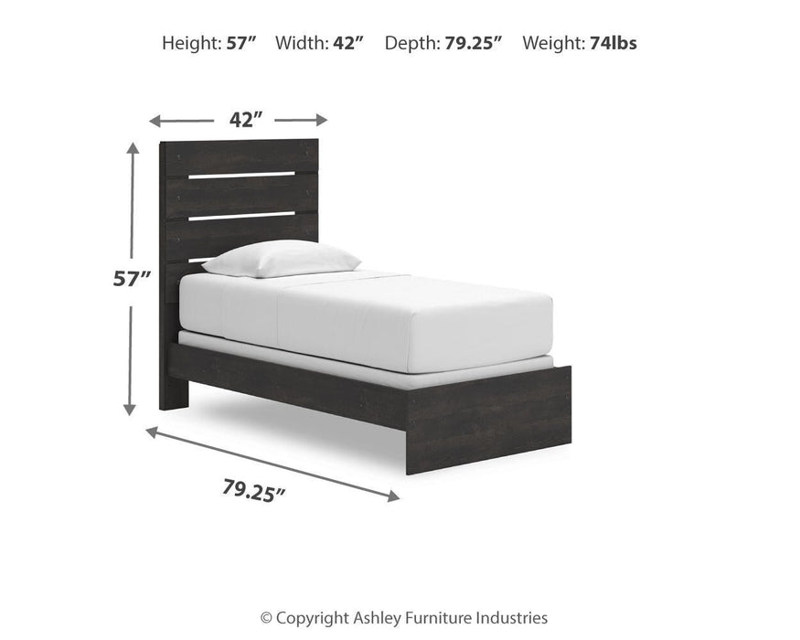 Hollivern Twin Panel Bed, Dresser and Mirror