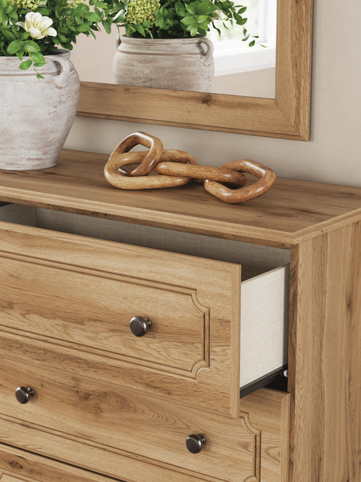 Aleaport King Panel Bed with Mirrored Dresser