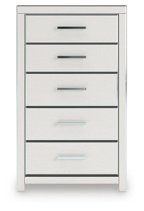 Zuraleus Queen Upholstered Panel Bed, Dresser, Mirror, Chest and Nightstand