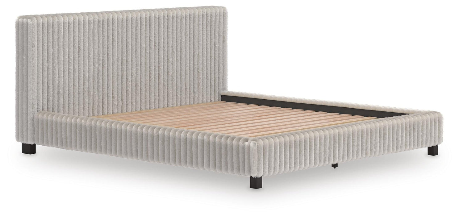 Zuraleus California King Upholstered Bed, Dresser, Mirror, Chest and Nightstand