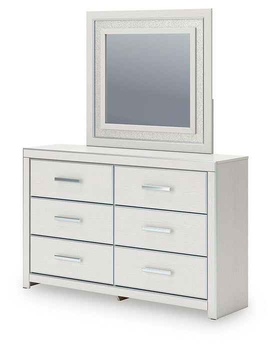 Zuraleus King Upholstered Panel Platform Storage Bed, Dresser, Mirror and Nightstand