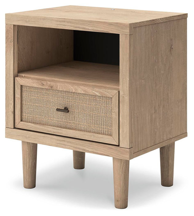 Cielden Full Upholstered Bed with Roll Slats, Dresser, Mirror, Chest and Nightstand