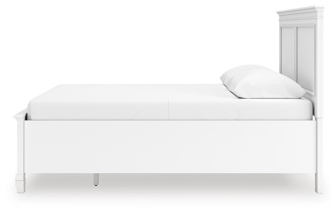 Fortman Queen Panel Storage Bed with Mirrored Dresser