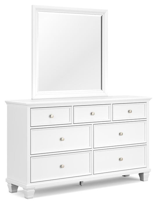 Fortman California King Panel Storage Bed, Dresser, Mirror and Nightstand