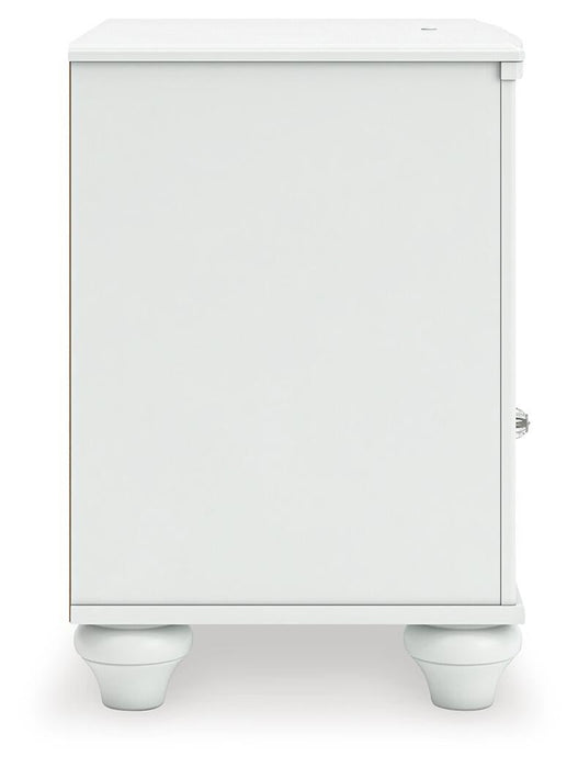 Kozlani Full Upholstered Panel Bed, Dresser, Mirror and Nightstand