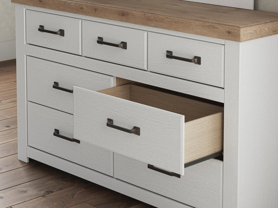 Savonport King Panel Bed with Storage. Dresser, Mirror and Nightstand