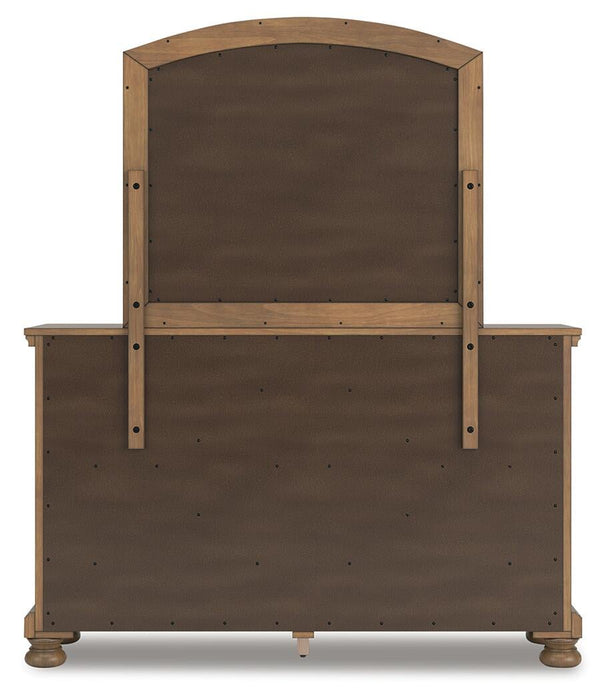 Vandenmore Queen Panel Bed with Mirrored Dresser and Nightstand