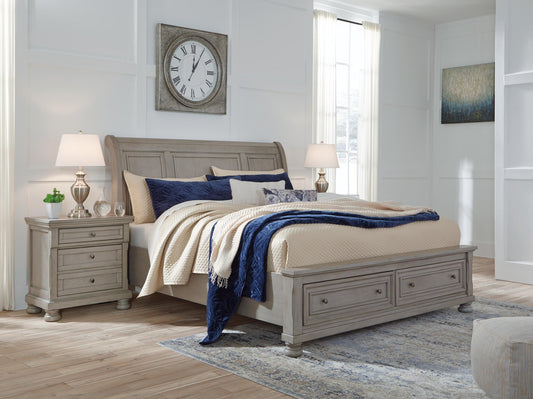 Ashley Express - Lettner Queen Sleigh Bed with 2 Storage Drawers
