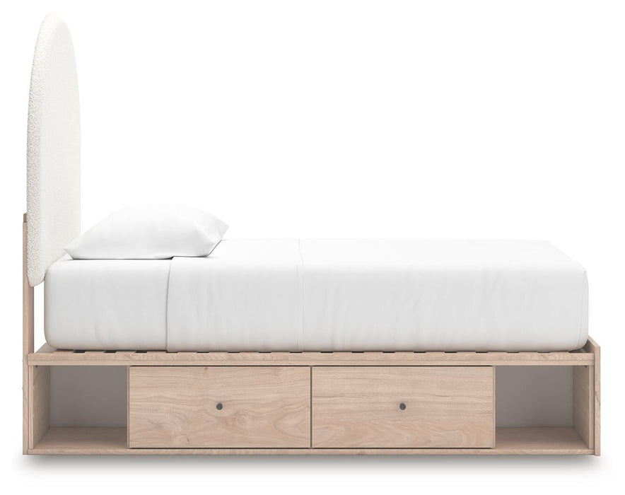 Arloster Twin Upholstered Panel Bed with Storage