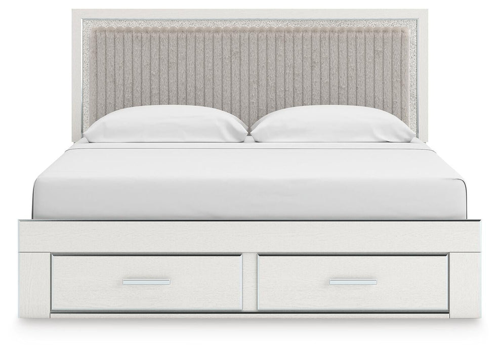 Zuraleus King Upholstered Panel Platform Storage Bed