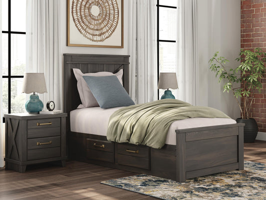 Ashley Express - Vonitta Bay Twin Panel Bed with 2 Sided Storage